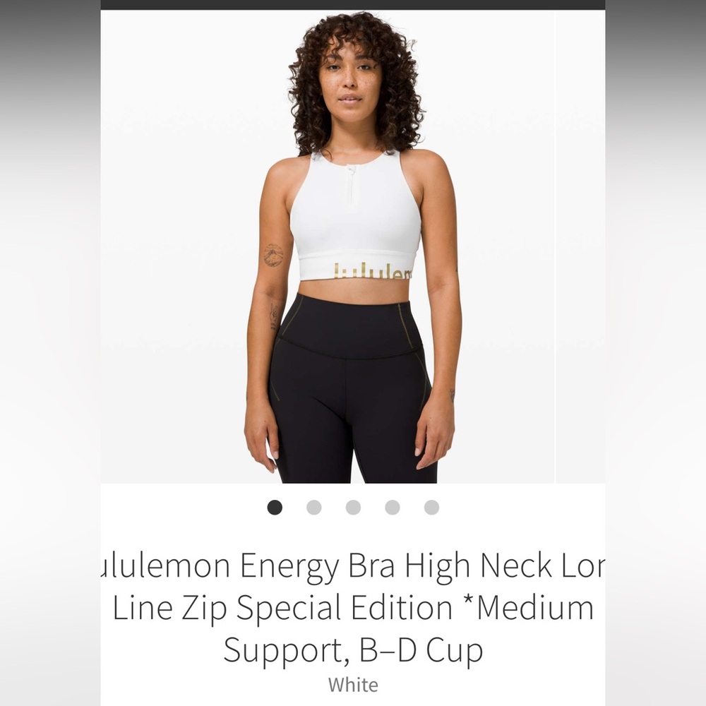 Lululemon white high neck special edition Energy bra 6